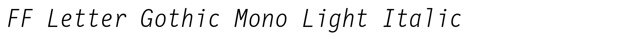 FF Letter Gothic Mono Light Italic image